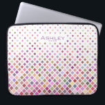 Pastel Pixels Cool Geometric Pattern Personalised Laptop Sleeve<br><div class="desc">Modern geometric pattern of falling pixels.</div>