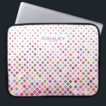 Pastel Pixels Cool Geometric Pattern Personalised Laptop Sleeve<br><div class="desc">Modern geometric pattern of falling pixels.</div>
