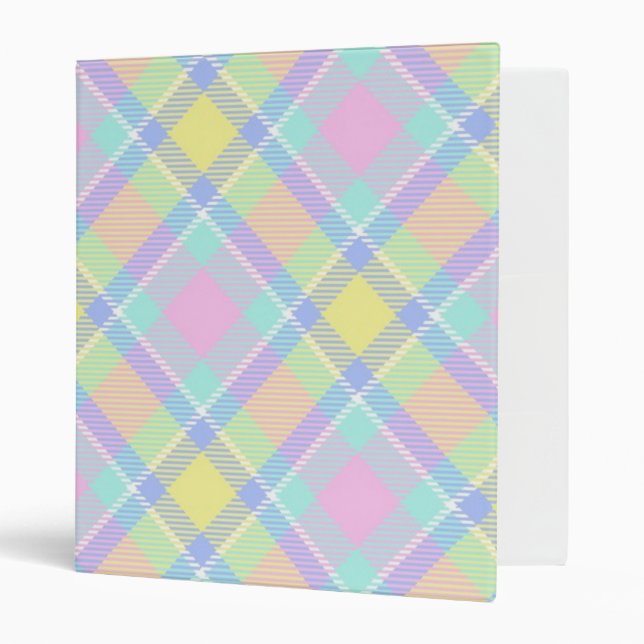 Pastel plaid 3 ring binder (Front/Inside)