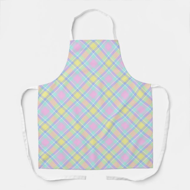 Pastel plaid  apron (Front)