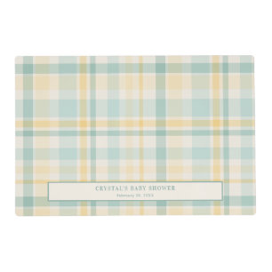 Pastel Plaid Baby Shower Placemat