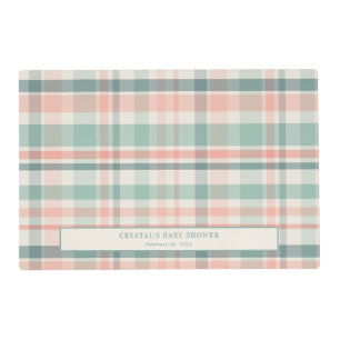 Pastel Plaid Baby Shower Placemat