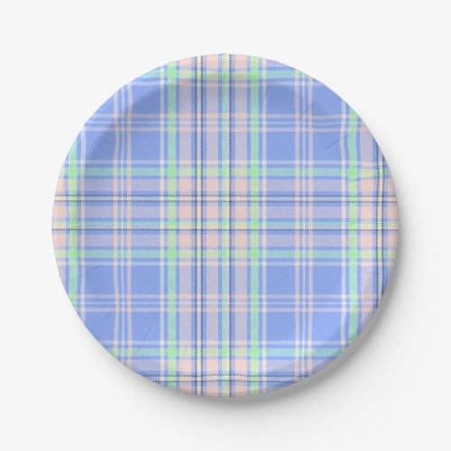 Pastel Plaid Baby Shower Plate