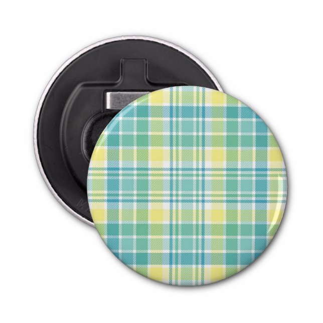Pastel Plaid Bottle Opener (Front)