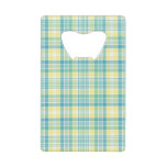 Pastel Plaid Credit Card Bottle Opener