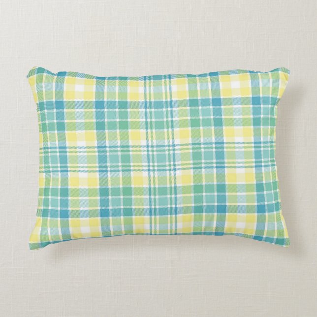 Pastel Plaid Decorative Pillow (Front)