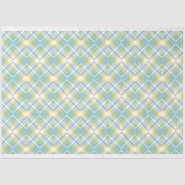 Pastel Plaid Decoupage Tissue Tissue Paper (Front)