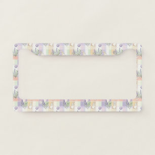 Pastel Plaid Easter Bunny Pattern (1) License Plate Frame