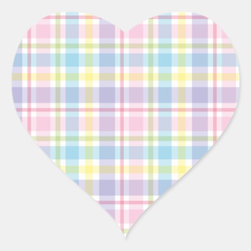 Pastel Plaid Heart Sticker