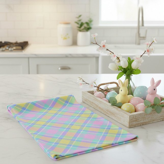 Pastel plaid  kitchen towel (Creator Uploaded)