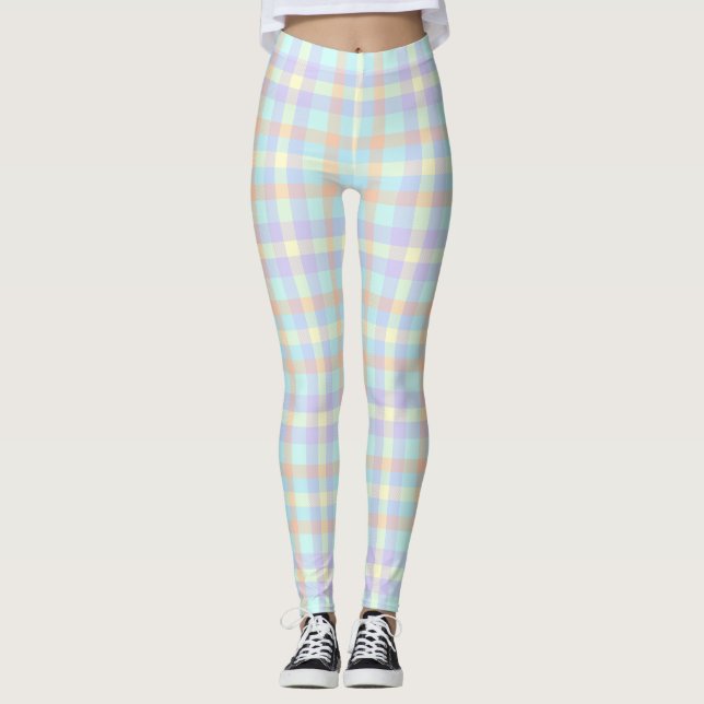 Pastel Plaid leggings (Front)