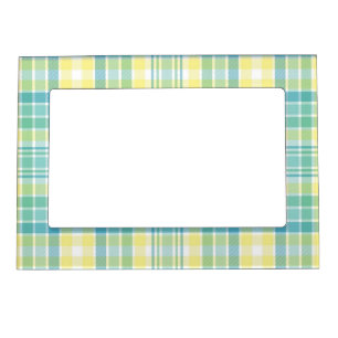 Pastel Plaid Magnetic Photo Frame