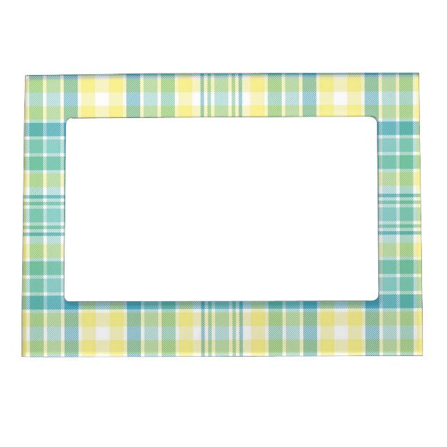 Pastel Plaid Magnetic Photo Frame (Front)
