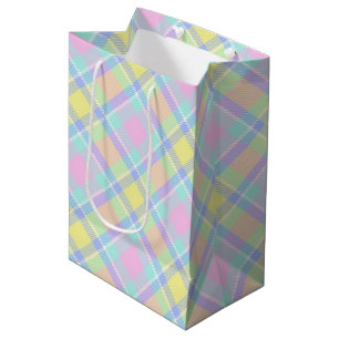 Pastel plaid medium gift bag