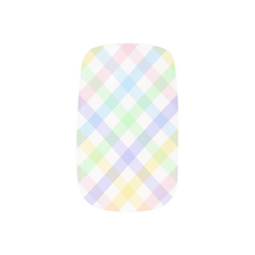 Pastel Plaid Minx Nail Art