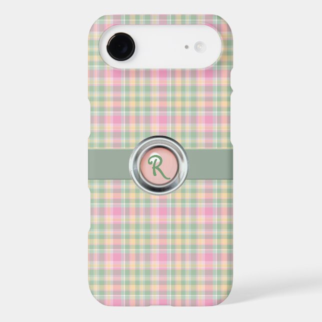 Pastel Plaid Monogram iPhone 6 Plus Case (Back)
