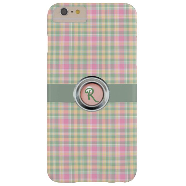 Pastel Plaid Monogram iPhone 6 Plus Case (Back)