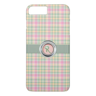Pastel Plaid Monogram iPhone 7 Plus Case