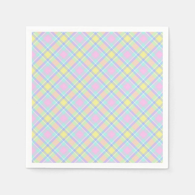 Pastel plaid  napkins (Front)