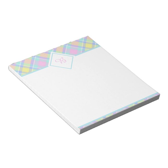 Pastel plaid notepad (Angled)