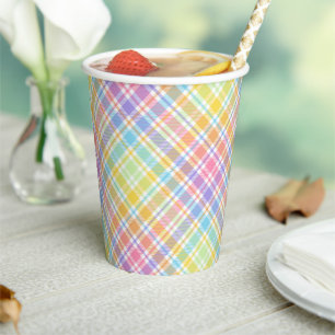 Pastel Plaid  Paper Cups