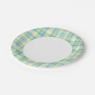 Pastel Plaid Paper Plates