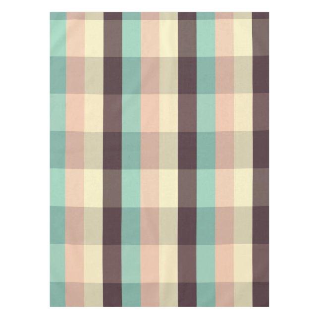 Pastel plaid pattern in  horizontal stripes tablecloth (Front)