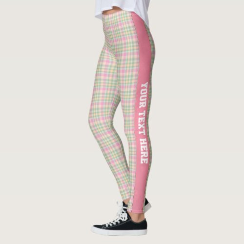 Pastel Plaid Personalized Leggings