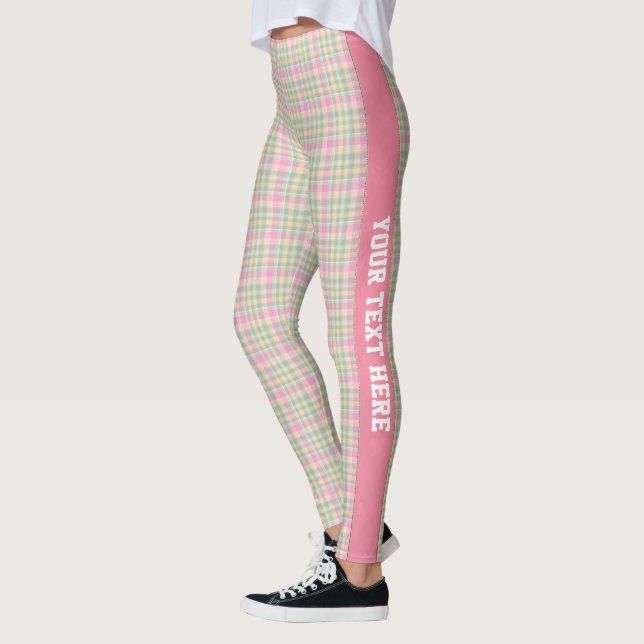 Pastel Plaid Personalized Leggings (Left)