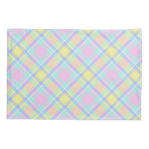 Pastel plaid pillow case