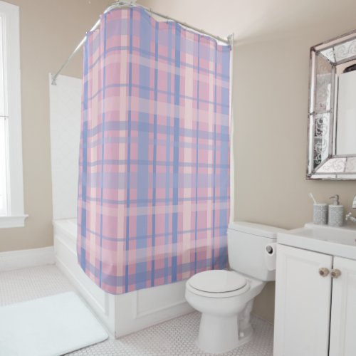 Pastel Plaid Shower Curtain