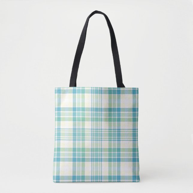 Pastel Plaid Tote Bag (Front)