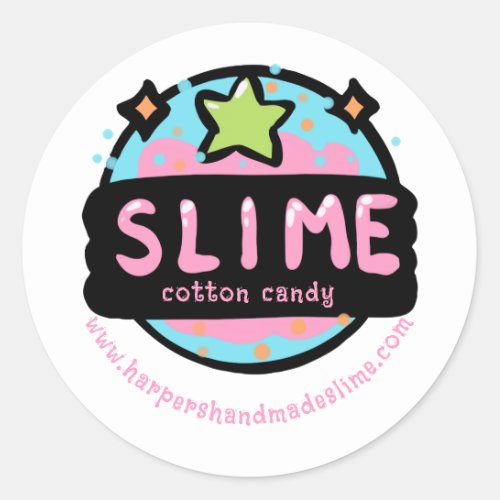 pastel planet slime template logo classic round sticker