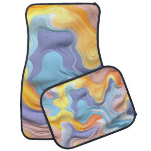 Pastel Plastic Fluid Abstract Car Floor Mat