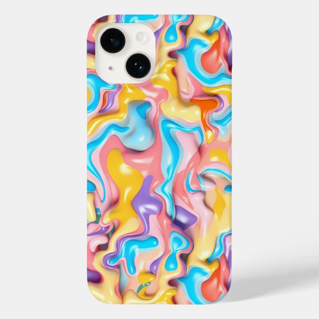 Pastel Plastic Fluid Abstract Case-Mate iPhone Case (Back)