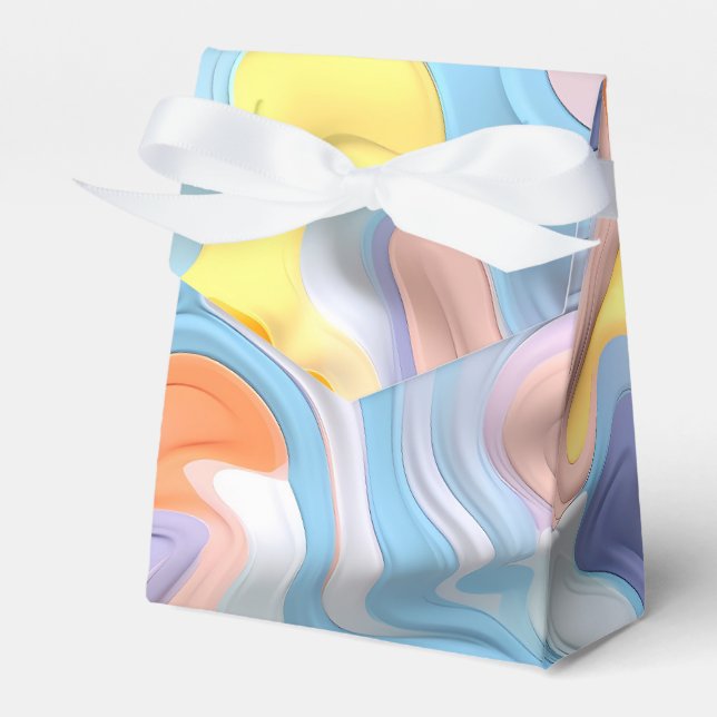Pastel Plastic Fluid Abstract Favor Boxes (Front Side)