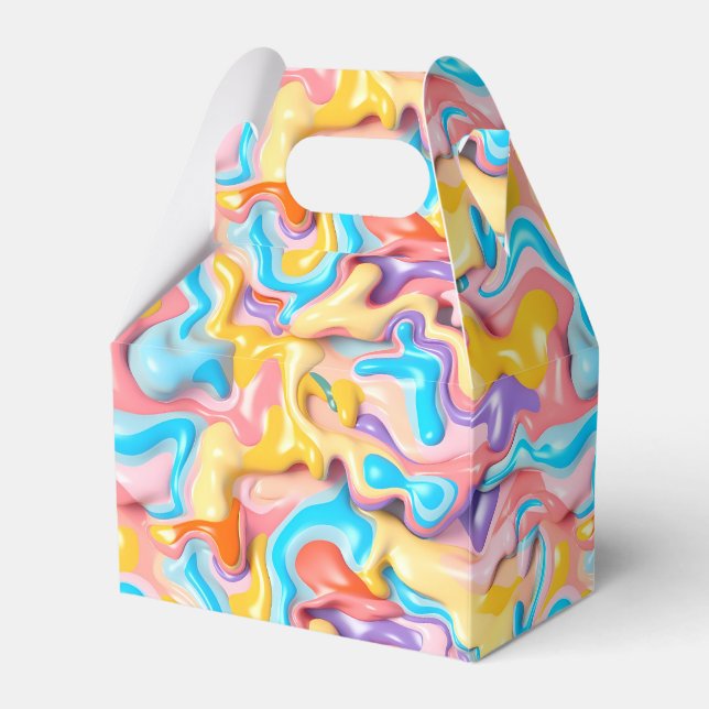 Pastel Plastic Fluid Abstract Favor Boxes (Front Side)