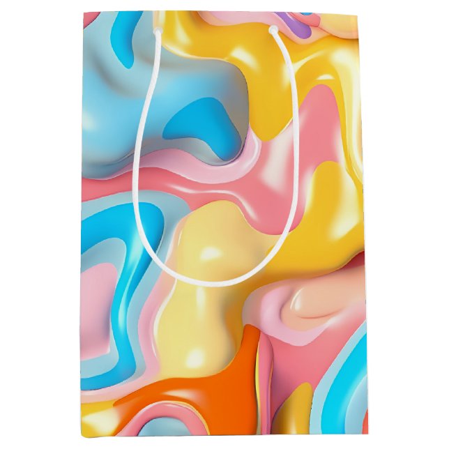 Pastel Plastic Fluid Abstract Medium Gift Bag (Front)