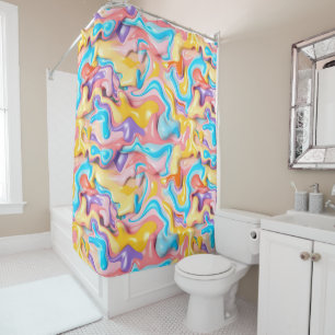Pastel Plastic Fluid Abstract Shower Curtain