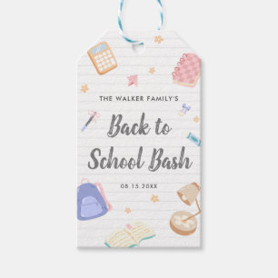 Pastel Playful Back To School Bash Party Gift Tags