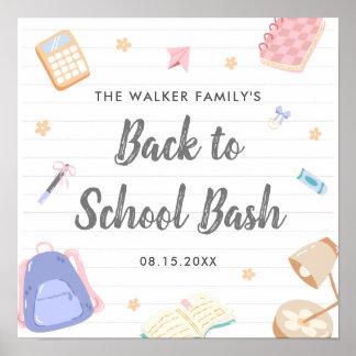 Pastel Playful Back To School Bash Party Poster