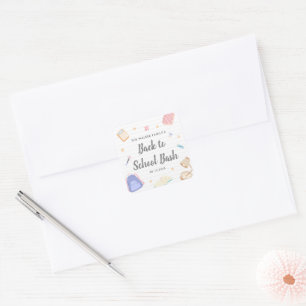 Pastel Playful Back To School Bash Party Square Sticker
