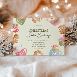 Pastel Playful Christmas Cookie Exchange Party  Invitation
