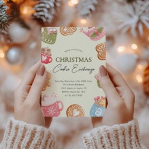 Pastel Playful Christmas Cookie Exchange Party Invitation