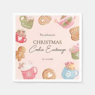 Pastel Playful Christmas Cookie Exchange Party Napkins