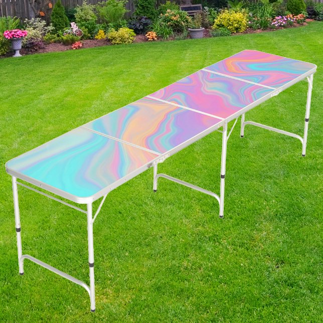 Pastel Playful Holographic Beer Pong Table (Creator Uploaded)