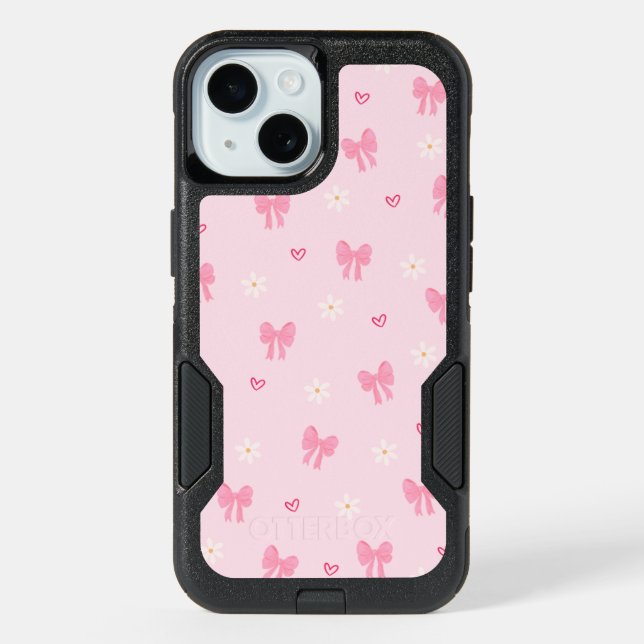 Pastel Playful Ribbon Pattern iPhone 15 Case (Back)