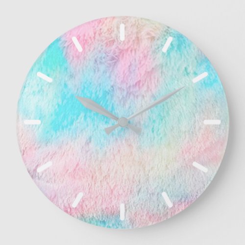 pastel plush photo large clock