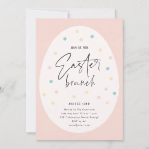 Pastel Polk a Dot Easter Brunch and Egg Hunt Invitation