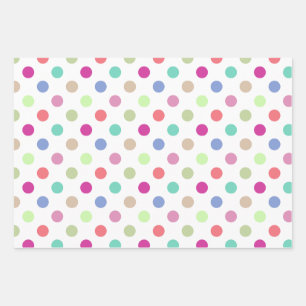 Pastel Polka Dot and Stripes Wrapping Paper